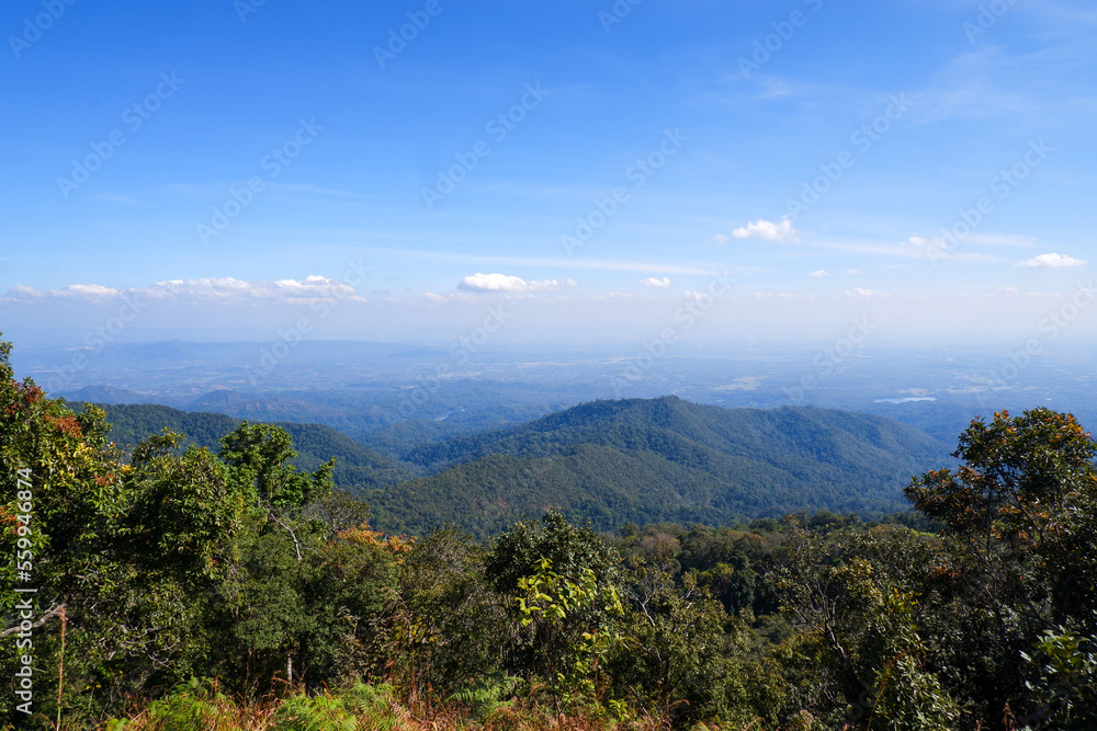 Yaw.4 (1373 m) top mountain of Doi Khun Tan national park, Lamphun, Thailand. 