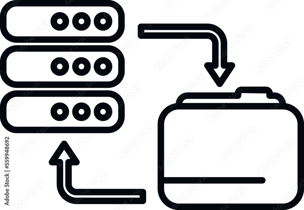 Network folder icon outline vector. Backup data. Computer storage Network folder icon outline vector. Backup data. Computer storage