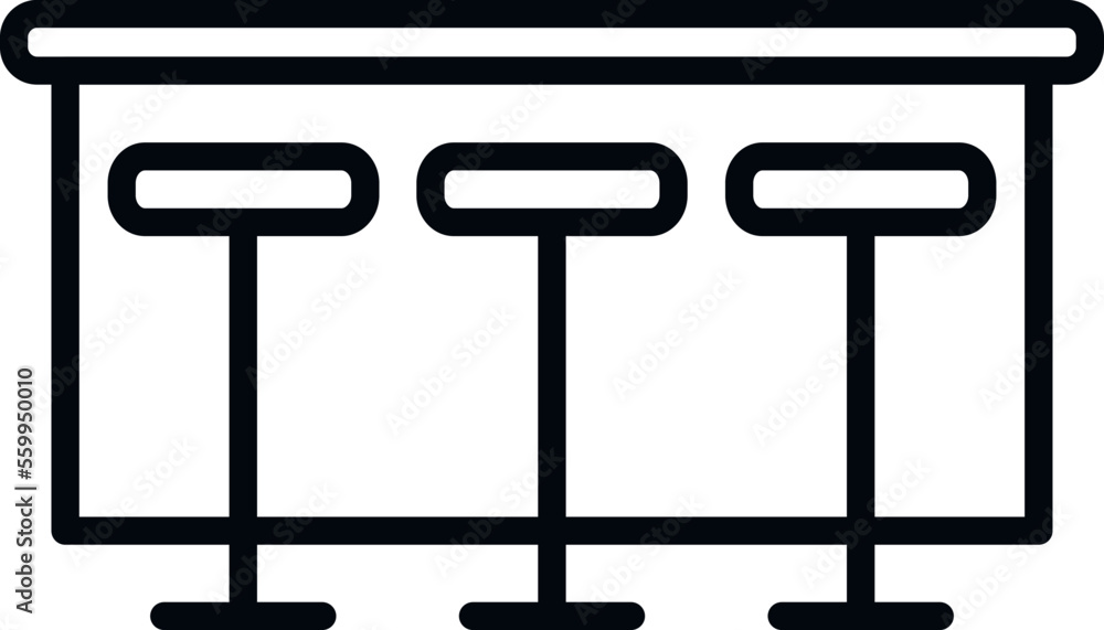 Chair bar icon outline vector. Cafe pub. Wine interior Chair bar icon outline vector. Cafe pub. Wine interior