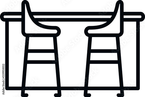 Furniture bar counter icon outline vector. Cafe drink. Wine bottle
