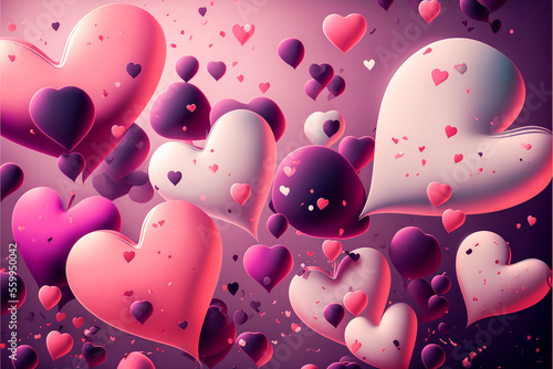 heart shape wallpaper and background for valentine card design, AI generate