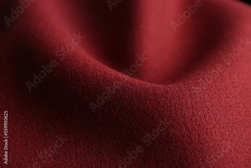 Texture of beautiful red fabric as background, closeup