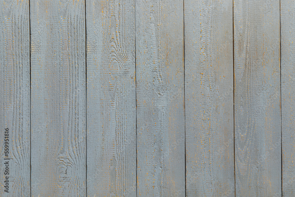 Fototapeta premium Texture of grey wooden board on black background, top view