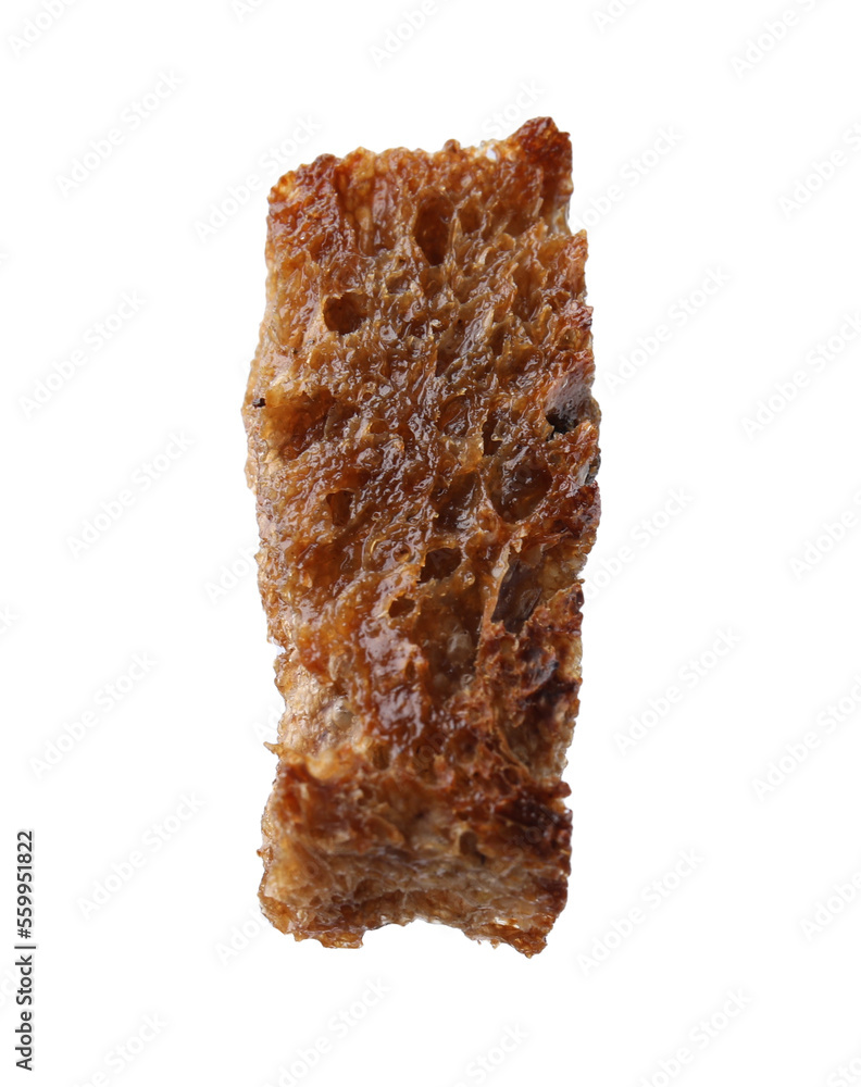 One delicious crispy rusk isolated on white One delicious crispy rusk isolated on white