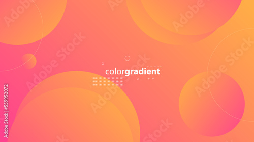 Abstract Modern Background with Retro Memphis Motion Round Circle Lines Element and Purple Orange Gradient Color