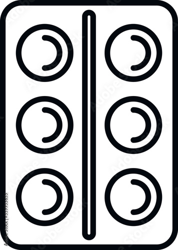 Cough drops blister icon outline vector. Sore remedy. Candy medication