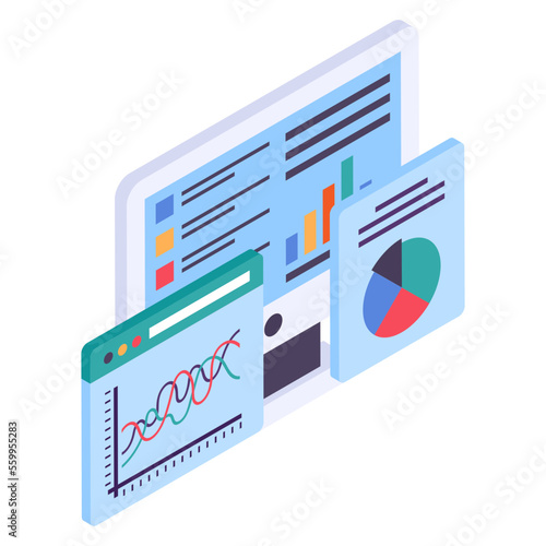Investor Dashboard or Reporting System isometric Concept, Crypto Trader Vector Icon Design, Business Finance Symbol, Treasury and Capital Budget Sign, Financial Planning, Analysis and Control stock il