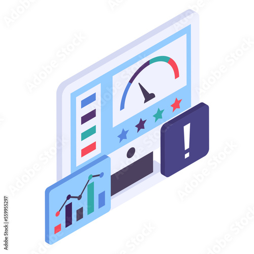 Problem in Performance isometric Concept, Poor Credit Rating Vector Icon Design, Business Finance Symbol, Treasury and Capital Budget Sign, Financial Planning, Analysis and Control stock illustration