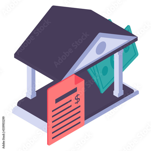 interest on borrowing money isometric Concept, unpaid legal costs Vector Icon Design, Business Finance Symbol, Treasury and Capital Budget Sign, Financial Planning, Analysis and Control stock illustra