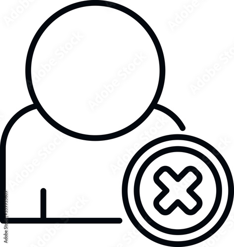 Social user delete icon outline vector. Sign file. Service people