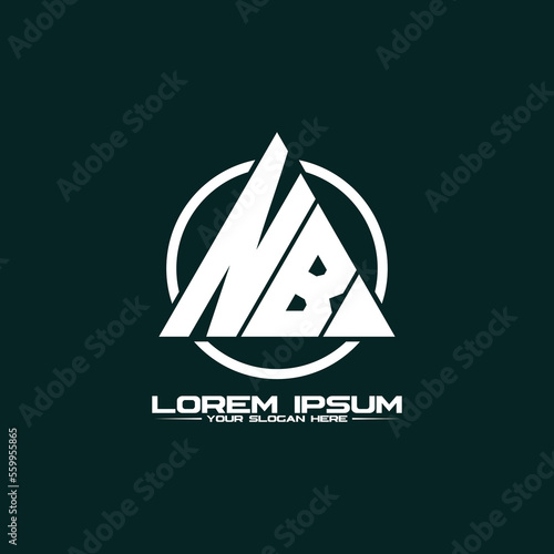 Letter NB triangle logo design vector