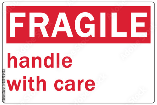 Shipping and storage labels fragile handle with care