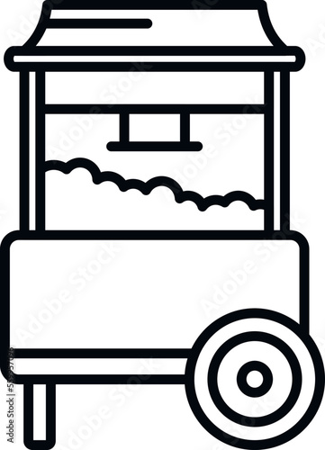 Popcorn stand icon outline vector. Seller food. Maker candy