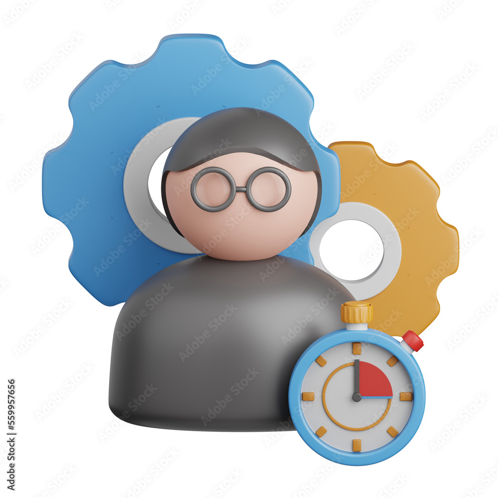 Naklejka premium 3d rendering employee performance isolated useful for business, company, corporate and finance