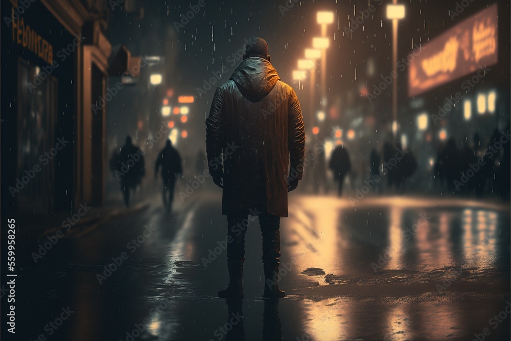 Obraz premium Digital illustration about imagery of loneliness.