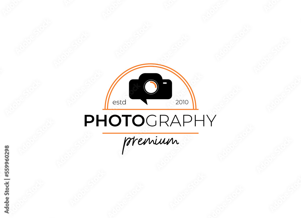 Logo template photography studio, photographer, photo. Company, brand, branding, corporate, identity, logotype. Clean and modern style