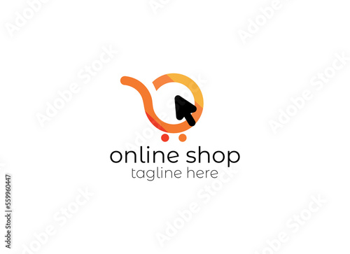 Online Shop Logo designs Template. Illustration vector graphic of shopping cart and shop bag