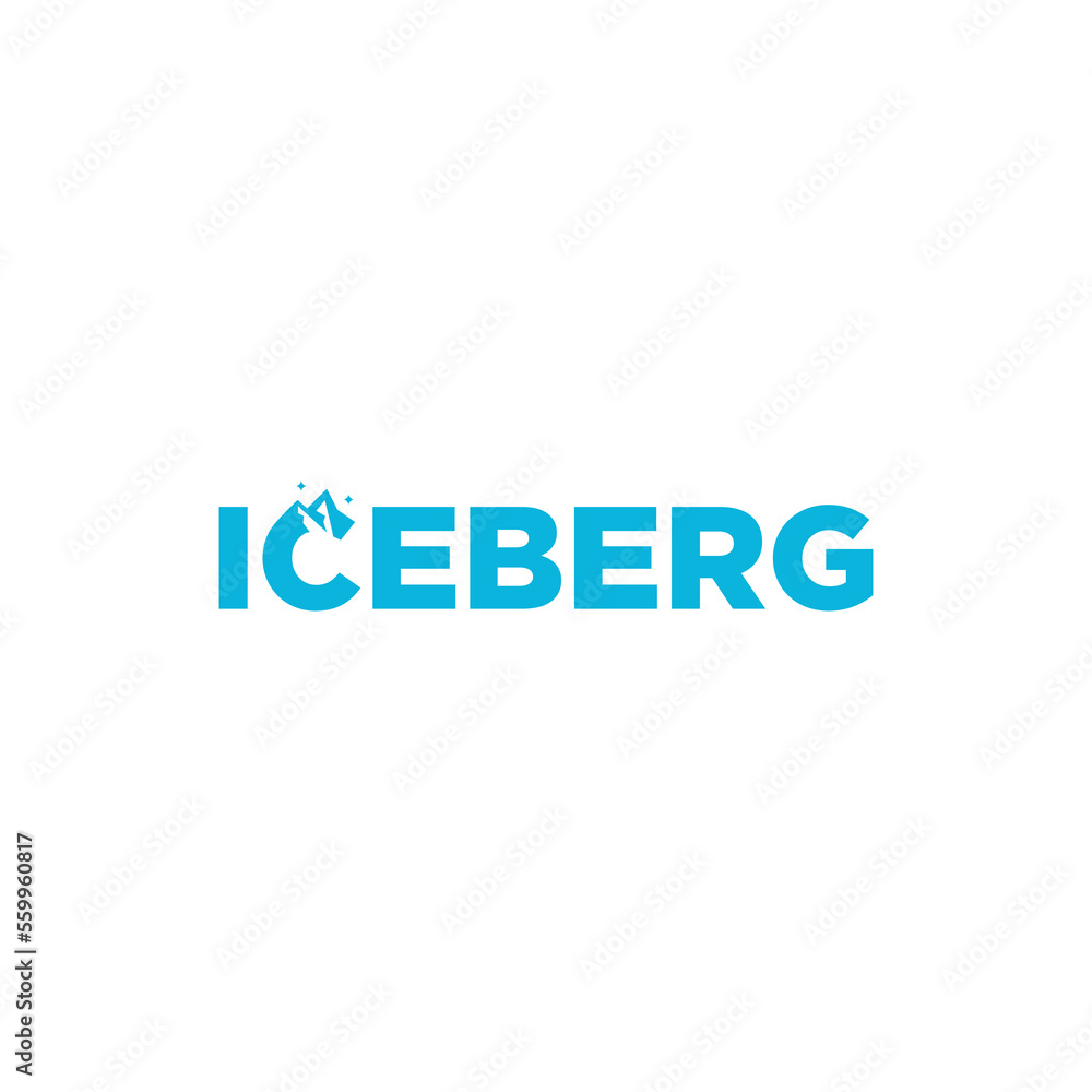 Iceberg wordmark logo vector template.eps