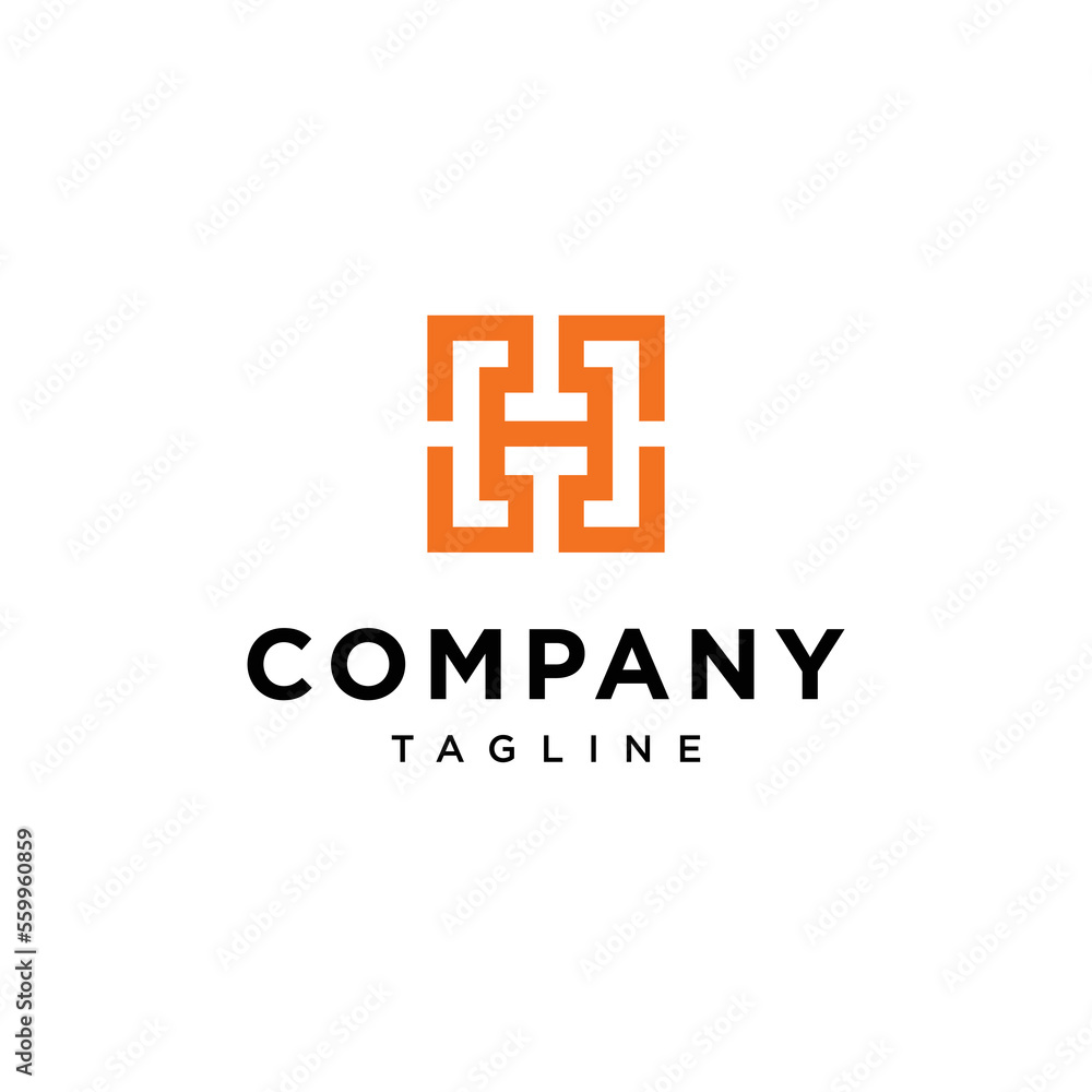 Obraz premium Letter H square logo template vector.eps