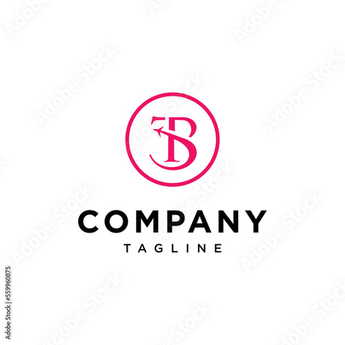 Letter T and B and Plane logo vector template.