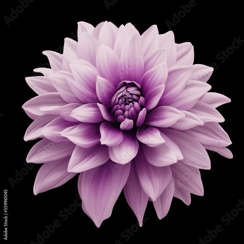 single purple daisy flower in black background