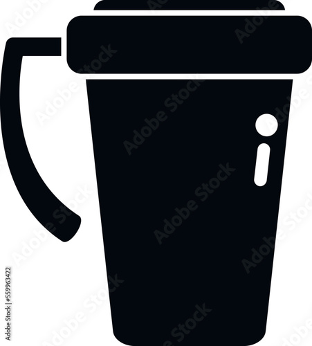Silver thermo cup icon simple vector. Coffee mug. Flask travel