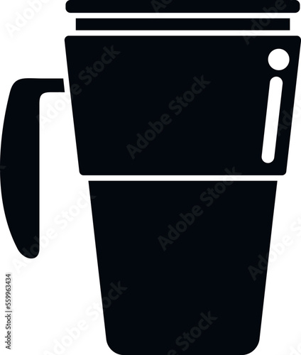 Portable thermo cup icon simple vector. Coffee mug. Recycle drink