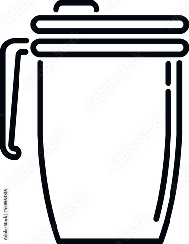 Portable thermo cup icon outline vector. Coffee mug. Recycle drink