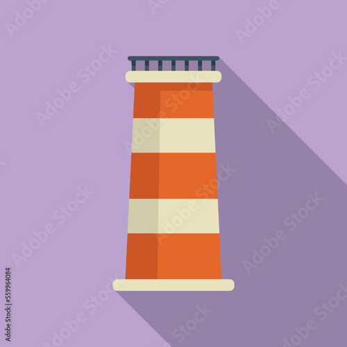 Industrial chimney icon flat vector. Smoke brick. Stack pipe