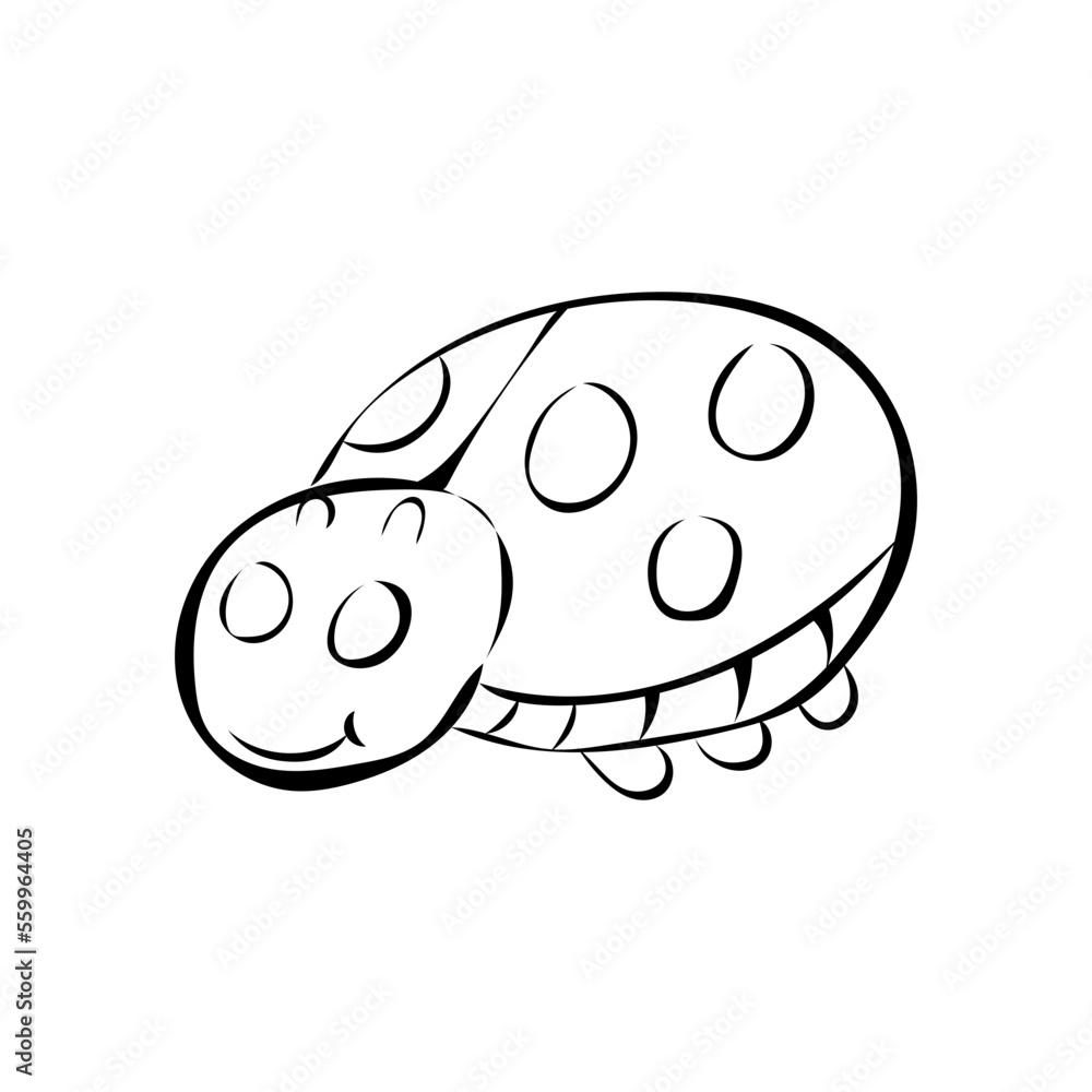  Marienkäfer Ausmalbild Stock Vector 