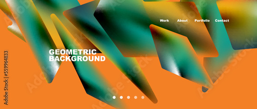 Landing page background template. Abstract geometric shapes composition. Vector illustration for wallpaper, banner, background