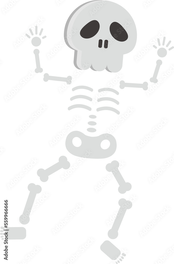 Fototapeta premium Skull cartoon character, comic character