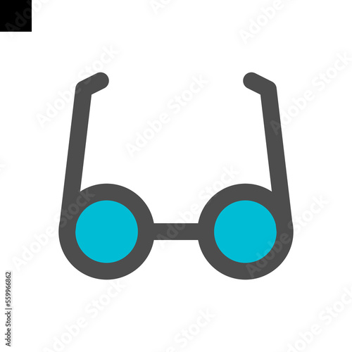 eyeglasses icon logo flat style vector 