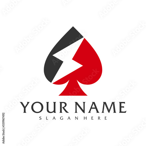 Thunder Poker logo vector template, Creative Poker logo design concepts