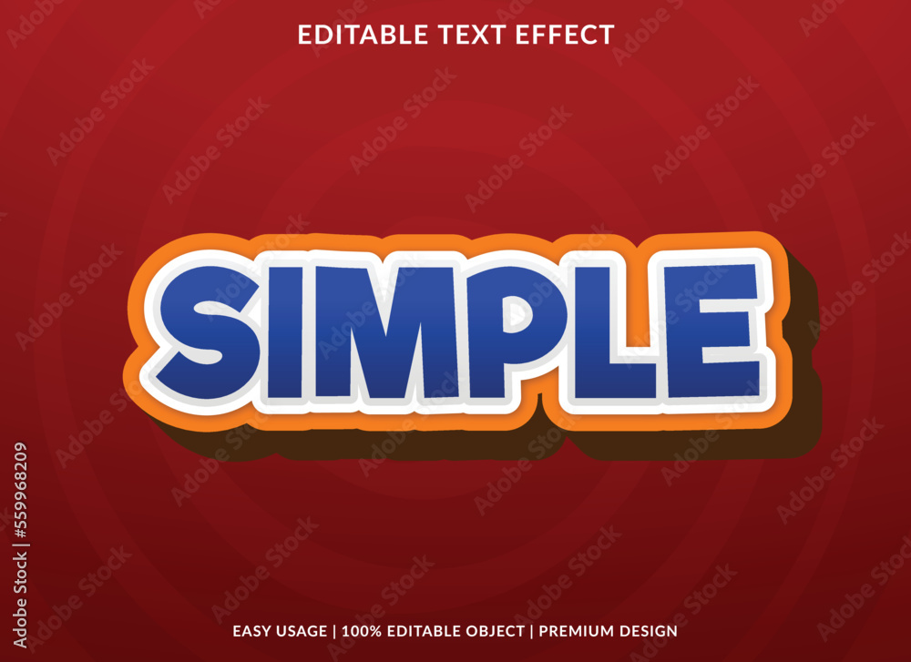 simple editable text effect template with abstract background and modern style