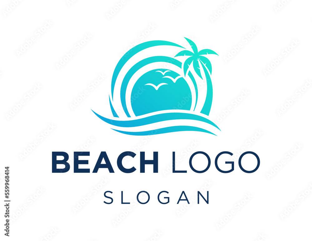 Logo design about Beach on a white background. created using the CorelDraw application.