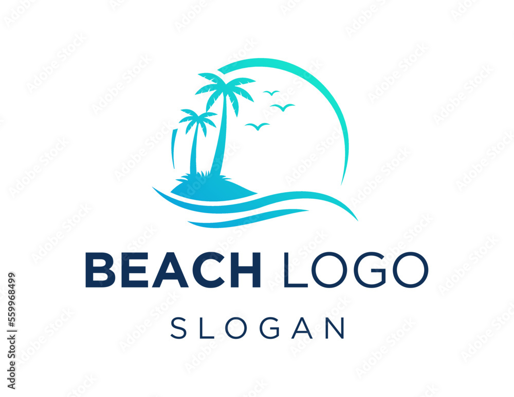 Logo design about Beach on a white background. created using the CorelDraw application.