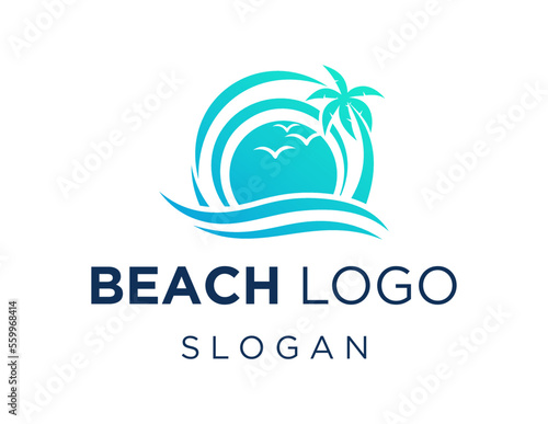 Logo design about Beach on a white background. created using the CorelDraw application.