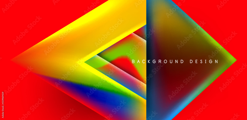 Abstract bakground with overlapping triangles and fluid gradients for covers, templates, flyers, placards, brochures, banners