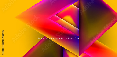 Abstract bakground with overlapping triangles and fluid gradients for covers, templates, flyers, placards, brochures, banners
