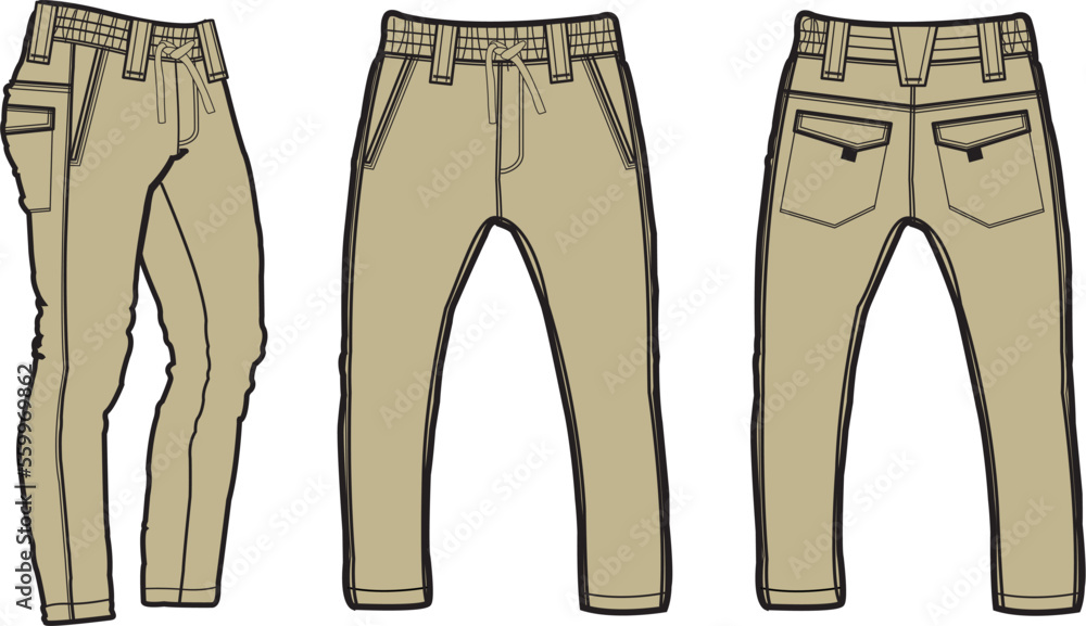MEN AND BOYS BOTTOMS WEAR JOGGERS AND TROUSERS FRONT AND BACK VECTOR MEN AND BOYS BOTTOMS WEAR JOGGERS AND TROUSERS FRONT AND BACK VECTOR