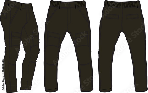MEN AND BOYS BOTTOMS WEAR JOGGERS AND TROUSERS FRONT AND BACK VECTOR