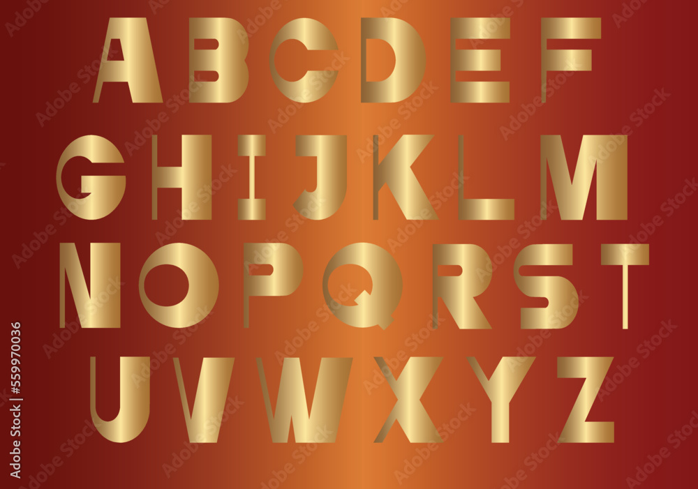 Golden Metallic Alphabet Letters font