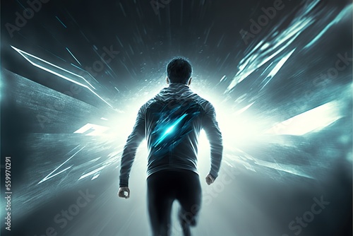 Running Man with visual effects © Анастасия Птицова