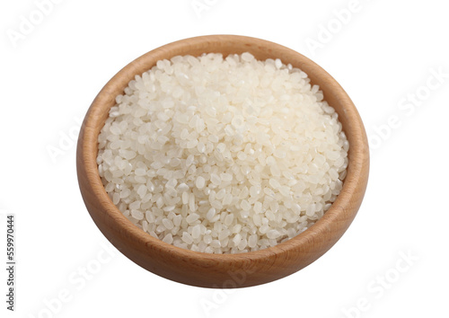 Raw Japanese rice grains, Japonica rice grains.