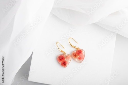 Handmade resin earrings, fashion jewelry.. photo