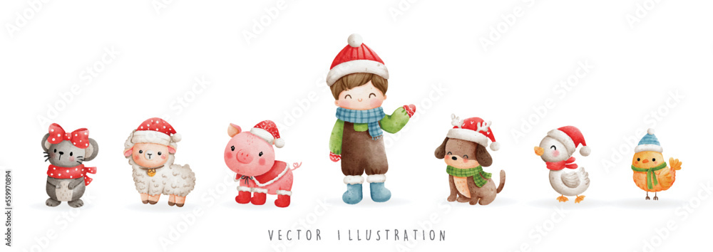 christmas farm animals christmas farm animals