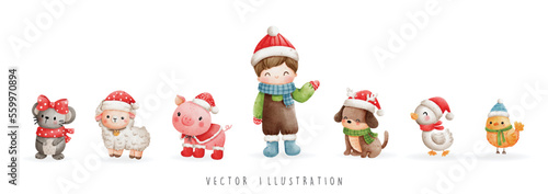 christmas farm animals