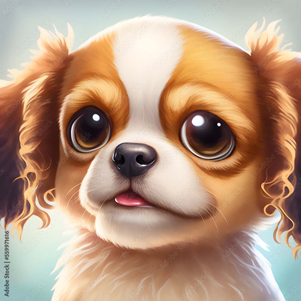 A beautiful flat icon of a cute dog A beautiful flat icon of a cute dog