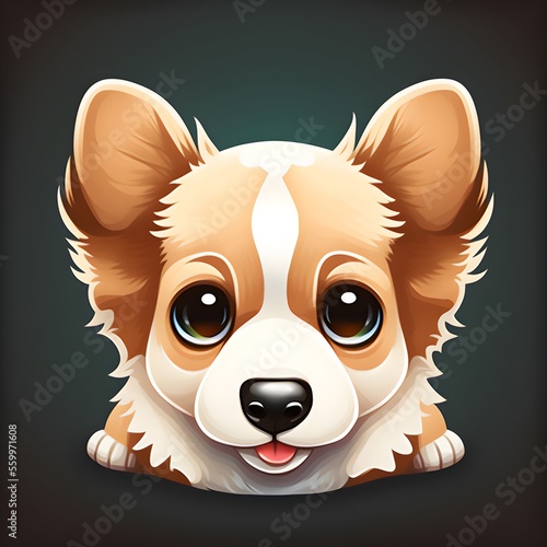 A beautiful flat icon of a cute dog